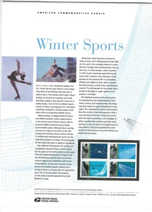 PANEL CONMEMORATIVO USPS #645-DEPORTES DE INVIERNO 34c BLOQUE MNH - Imagen 1 de 1