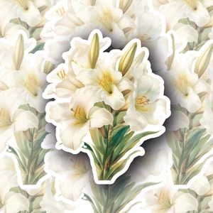 Laminated decal/sticker--UV/Water resistant for in/outdoor use - Floral Sticker - Picture 1 of 5