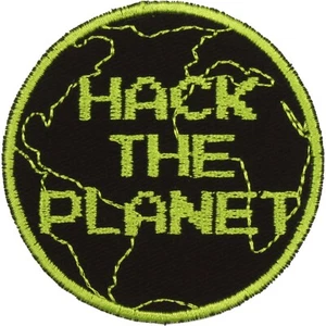 Hack The Planet Patch - Hecho en EE. UU. - Hackers Patch - Parche de nostalgia de los años 80 - Imagen 1 de 8