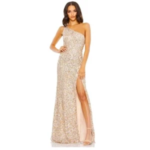 Mac Duggal Sequin One Shoulder Gown With Embellishments 10729 NEW Size … - Picture 1 of 9