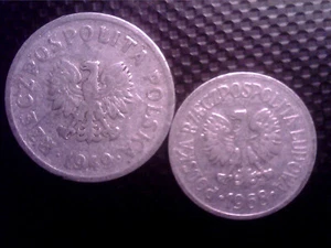 POLAND 10 GROSZY 1968 20 GROSZY 1949 JUN10F - Picture 1 of 2