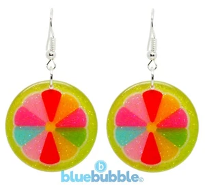Bluebubble FEELIN FRUITY Glitter Earrings Sweet Funky Kitsch Kawaii Retro Hippy - Picture 1 of 3