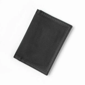 Unisex Adults Childrens Plain Black Tri Fold Wallet Money Card Holder Brand New - Picture 1 of 4