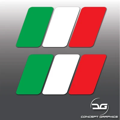 CONCEPT GRAPHICS 2x Calcomanías adhesivas de vinilo euro para parachoques ventana coche a rayas bandera italiana grande Italia