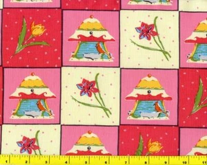 Vogelhaus Blume Patchwork halber Hof CFLRED00335 - Bild 1 von 1