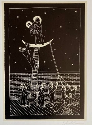 Blalla W. Hallmann Grafik Protestanten... Linolschnitt signiert - Bild 1 von 4