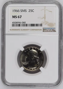1966 SMS Washington Quarter certified MS 67 NGC - Picture 1 of 2