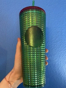 Starbucks 2023 Spring Watermelon Green Sprout Grid Venti 24oz. Tumbler Cup - Picture 1 of 4