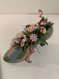 Vintage Knopf Bokay/Pink Mini Schuh-Prim-Landhaus Bauernhaus Shabby Dekor - Bild 1 von 3