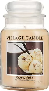Village Candle Creamy Vanilla Large Glass Apothecary Jar Scented Candle - Picture 1 of 1