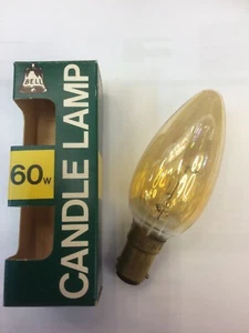 Bell Lamp Candle 60W SBC 35mm Plain Gold Vintage - Picture 1 of 2