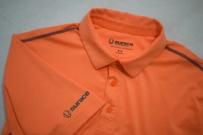 Polo de golf Sunice naranja rendimiento ajuste seco manga corta para hombre talla mediana Foto 1 de 4