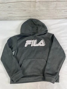 Fila Sign Front Gray Cotton Blend Hoodie Size S (8) - Picture 1 of 4