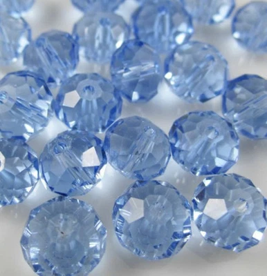 Wholesale Crystal loose charm glass beads jewelry light blue 4*6mm 240 pcs - Image 1 of 4