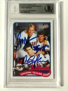 Charlie Sheen, Berenger & Bernsen Autographed Set Card BECKETT Authentic Auto - Picture 1 of 2