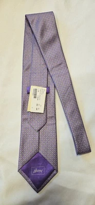 BRIONI CORBATA CUELLO MORADO AUTÉNTICA HECHA A MANO EN SEDA ITALIA Foto 1 de 4