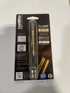 *NEW* Sunlite LED Filament Style T6/LED/FS/2W/CL/E17/27K (81074) - Picture 1 of 2