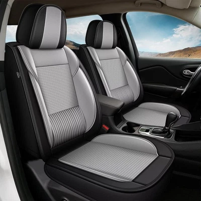 For Jeep Liberty 2002-2012 Car Ice Silk Faux Leather Seat Covers (5 Seat) Foto 1 de 4