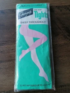 Vintage George's Run Resistant One Size Sheer Throughout Honey Nylon Tights New - Picture 1 of 2