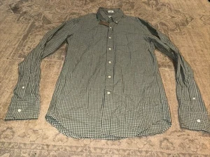 New J Crew Slim Button Up Shirt Mens Sz Small Green White Plaid Stretch Casual - Picture 1 of 6