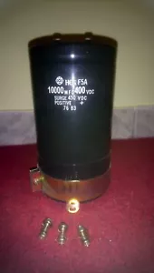 Hitachi HCG F5A Condensateur 10000uF 400VDC SURGE 450VDC avec support de montage - Photo 1 sur 4