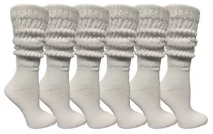 Yacht & Smith 6 Pair Of Womens Cotton Extra Heavy Slouch Sock, Boot Socks - Picture 1 of 5
