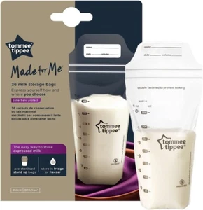 Bolsas de almacenamiento de leche materna Tommee Tippee, 36 unidades seguras para congelador nuevas para bebé Reino Unido - Imagen 1 de 8