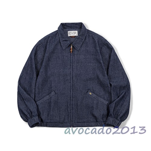 Maden Autunno Uomo Vintage Denim Boxy Coach Giacca Cityboy Cappotto Bavero Sciolto