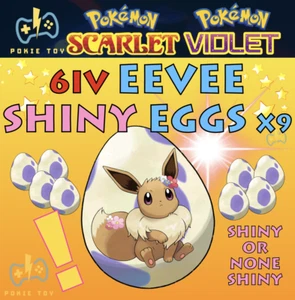 EEVEE SHINY EGGS x9 | 6IV Modest Nature Anticipation(H) | Pokemon Scarlet Violet - Picture 1 of 1