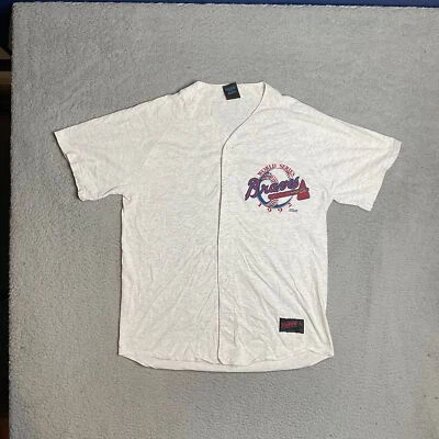 Atlanta Braves MLB Gray Vintage 1992 Jersey Style Shirt Soffes Choice Mens XL - Image 1 of 4