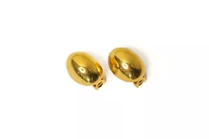 Dior Gold Tone Half Hoop Clip On Earrings Vintage - Picture 1 of 6