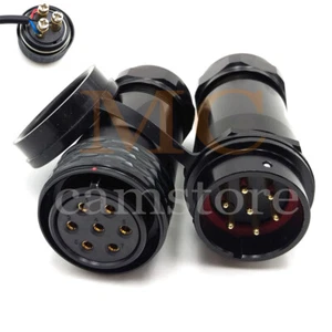 WEIPU SA28 7pin InLine Cable Coupler Pair IP68 Waterproof Connector 500V/25A - Picture 1 of 9