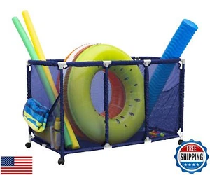 Pool Noodles Holder, Toys, Balls and Floats Equipment Mesh Rolling Storage Or - Picture 1 of 5