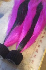 Casco personalizado violeta y negro / 2 colores coletas o colas de flequillo... Elige un estilo - Imagen 1 de 8
