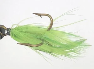 10 moscas - Green Feather Black Head on Bronze 2 Mustad Treble Hook - Imagen 1 de 1