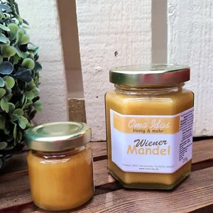 Wiener Mandel - Mandel im Honig Mandelhonig Imkerhonig Geschenkidee Glas Bienen - Bild 1 von 3