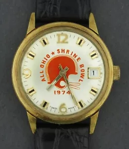 Vintage 1974 All Ohio Shrine Bowl 17J Automatic Croton NCAA Football Watch - Picture 1 of 5