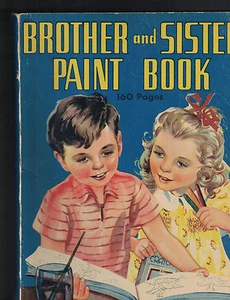 Brother & Sister Paint Book Saalfield Children's Book  - Picture 1 of 1