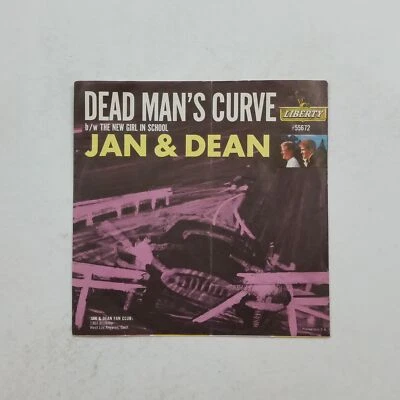 JAN & DEAN Dead Man's Curve / New Girl F55672 LIBERTY 7" 45rpm Vinyl VG+ PS 1964 Foto 1 de 4
