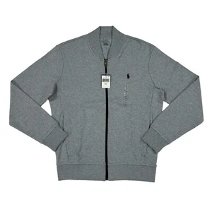 Chaqueta Jersey Polo Ralph Lauren Cremallera Completa - Gris con Acentos Negros - Talla Mediana - Imagen 1 de 3