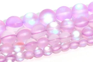 Matte Light Purple Mystic Aura Quartz Beads Round Loose Beads 6/8/10/12MM - Picture 1 of 11