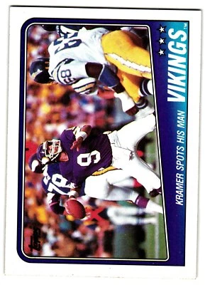 1988 Topps #146 Vikings Team Leaders - Tommy Kramer - Image 1 of 2