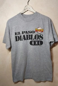 Vintage Old El Paso Diablos T-Shirt Gr. M grau Einzelnaht Made In USA 1996 Y2K - Bild 1 von 12
