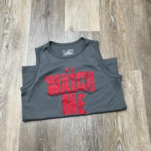 UNDER ARMOUR Heat Gear Graphic Print Gray Pullover Tank Tops Boy's Size Medium - Picture 1 of 8