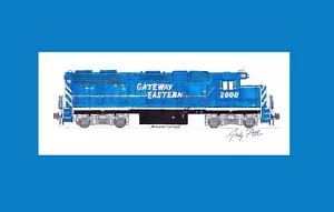 Gateway Eastern (GWWR) GP38 #2000 11"x17" stampa opaca firmata Andy Fletcher - Foto 1 di 1