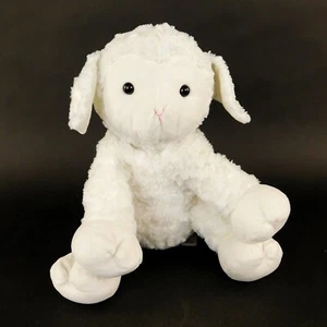 Gund White Lamb Stuffed Animal Plush Toy Bead Eyes Sits 12" High Bead - Picture 1 of 7