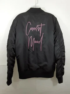 Private Party Black Reversible bomber Jacket Camouflage Satin Size Medium - Picture 1 of 6