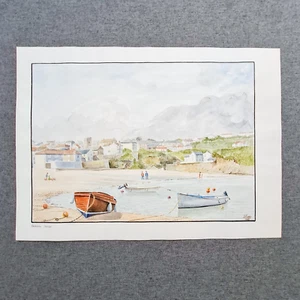 Gorran Haven Cornualles Pintura Original Firmada Acuarela Paisaje De Colección 93 - Imagen 1 de 7