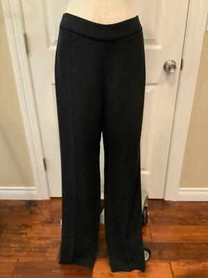 Pantalones de vestir Armani Collezioni negros mezcla de seda, talla 10 (US) 46 (IT) ¡NUEVOS CON ETIQUETAS! $595 Foto 1 de 4