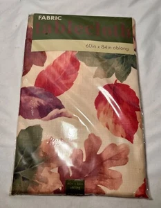 NOS Harvest Oblong Fabric Tablecloth 60 X 84 Thanksgiving Fall Leaves Autumn - Picture 1 of 5